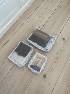 Design By Si Honey packing cubes - Hvid med blå blomster Best