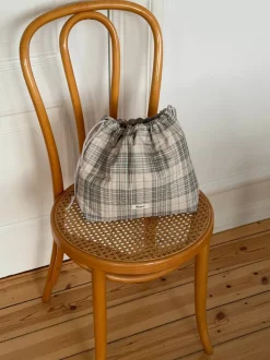 Design By Si Honey toilettaske med tern - Beige/grøn Clearance