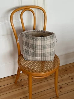 Design By Si Honey toilettaske med tern - Beige/grøn Clearance