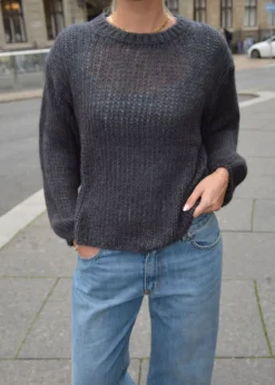 Design By Si Ina striktrøje - Mørk grå Outlet