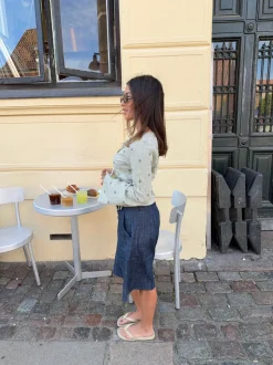 Design By Si Isabeau bluse med bindedetalje - Kaki Sale