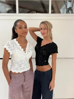 Design By Si Isabel blondetop - Sort Hot