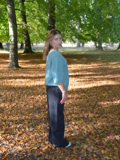 Design By Si Isabell trekvartærmet striktrøje - Blå-grøn