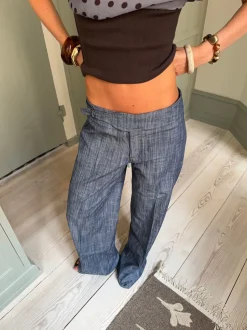 Design By Si Izabelle bukser med bælte - Blå New