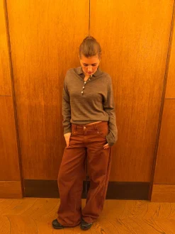 Design By Si Jajana polo striktrøje - Brun Online