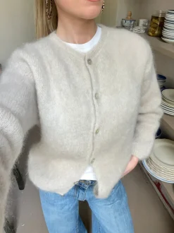 Design By Si Jamilla mohair cardigan - Beige Online
