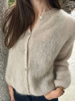 Design By Si Jamilla mohair cardigan - Beige Online