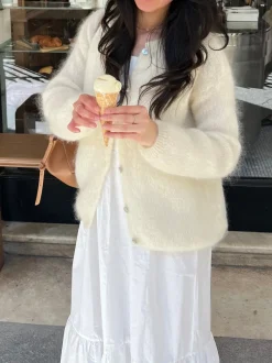 Design By Si Jamilla mohair cardigan - Off white Best