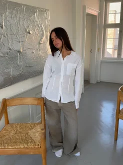 Design By Si Jannie skjorte med åben ryg - Hvid Best