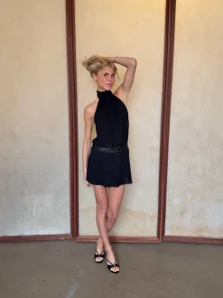 Design By Si Jolene halterneckkjole med pallietter - Sort Sale