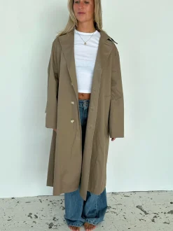 Design By Si Josefine oversized trenchcoat - Mørk beige Best