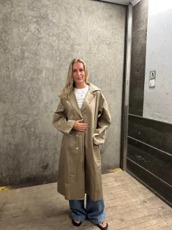 Design By Si Josefine oversized trenchcoat - Mørk beige Best