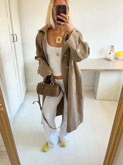Design By Si Josefine oversized trenchcoat - Mørk beige Best