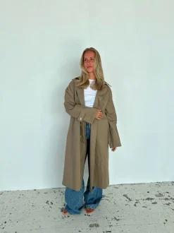 Design By Si Josefine oversized trenchcoat - Mørk beige Best