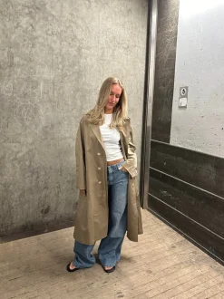 Design By Si Josefine oversized trenchcoat - Mørk beige Best