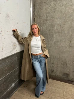 Design By Si Josefine oversized trenchcoat - Mørk beige Best