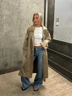 Design By Si Josefine oversized trenchcoat - Mørk beige Best