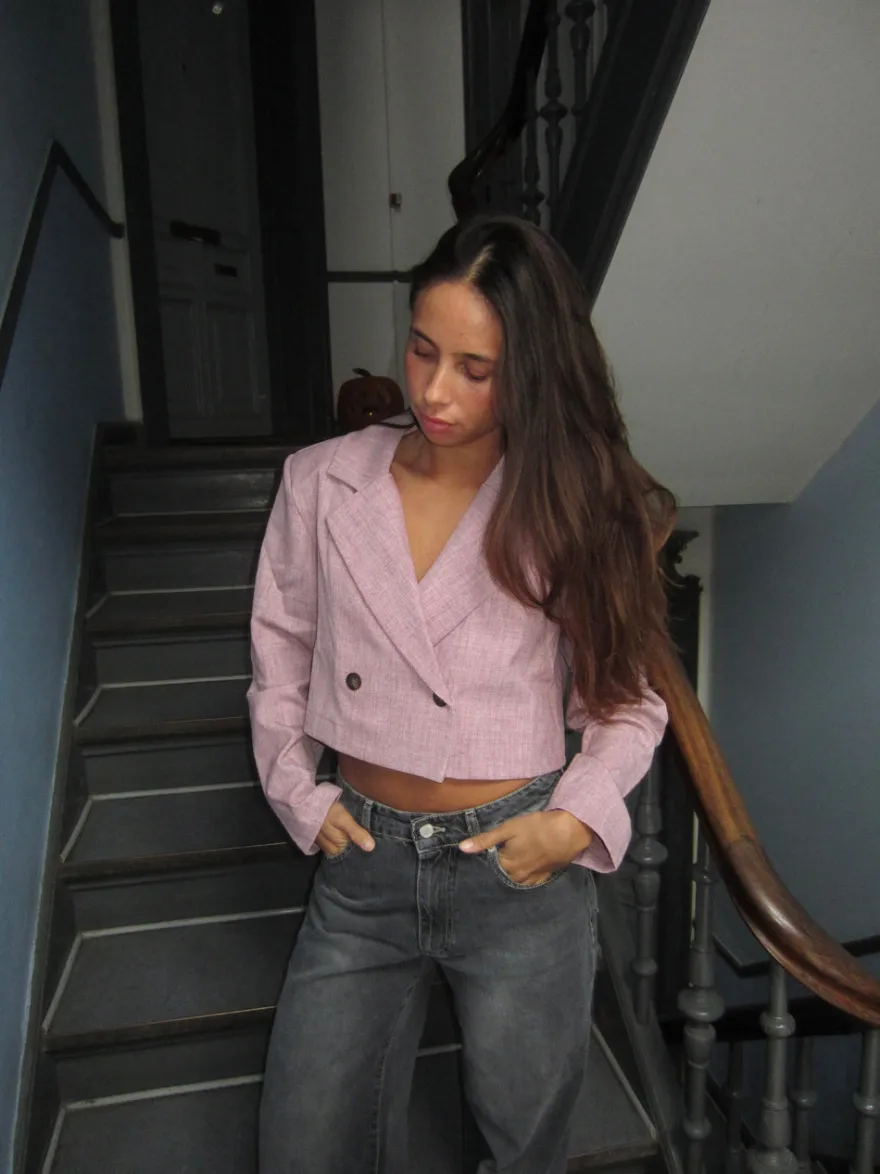 Design By Si Julica cropped blazer - Rosa Online