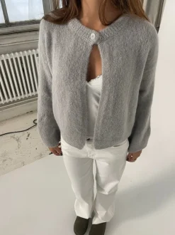 Design By Si Julieta one botton cardigan - Grå Outlet