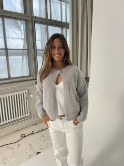 Design By Si Julieta one botton cardigan - Grå Outlet