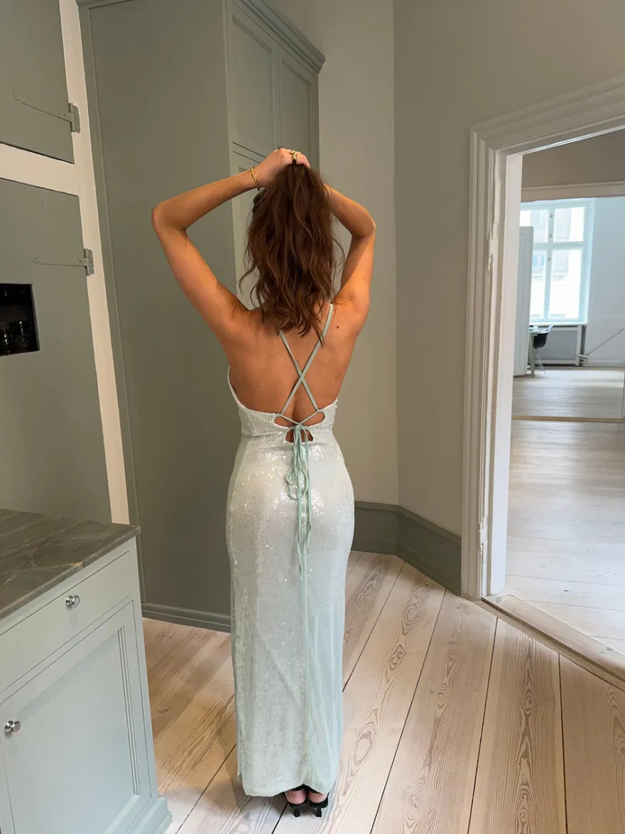 Design By Si Jullie kjole med pallietter - Mintgrøn Sale