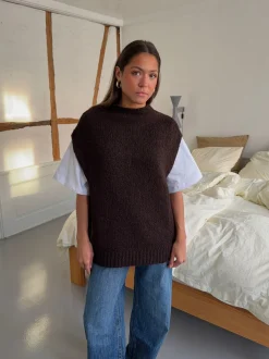 Design By Si Kahula strikvest med t-shirt - Brun/hvid Hot
