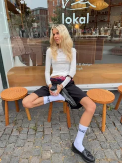 Design By Si Kaia langærmet cashmere bluse - Hvid
