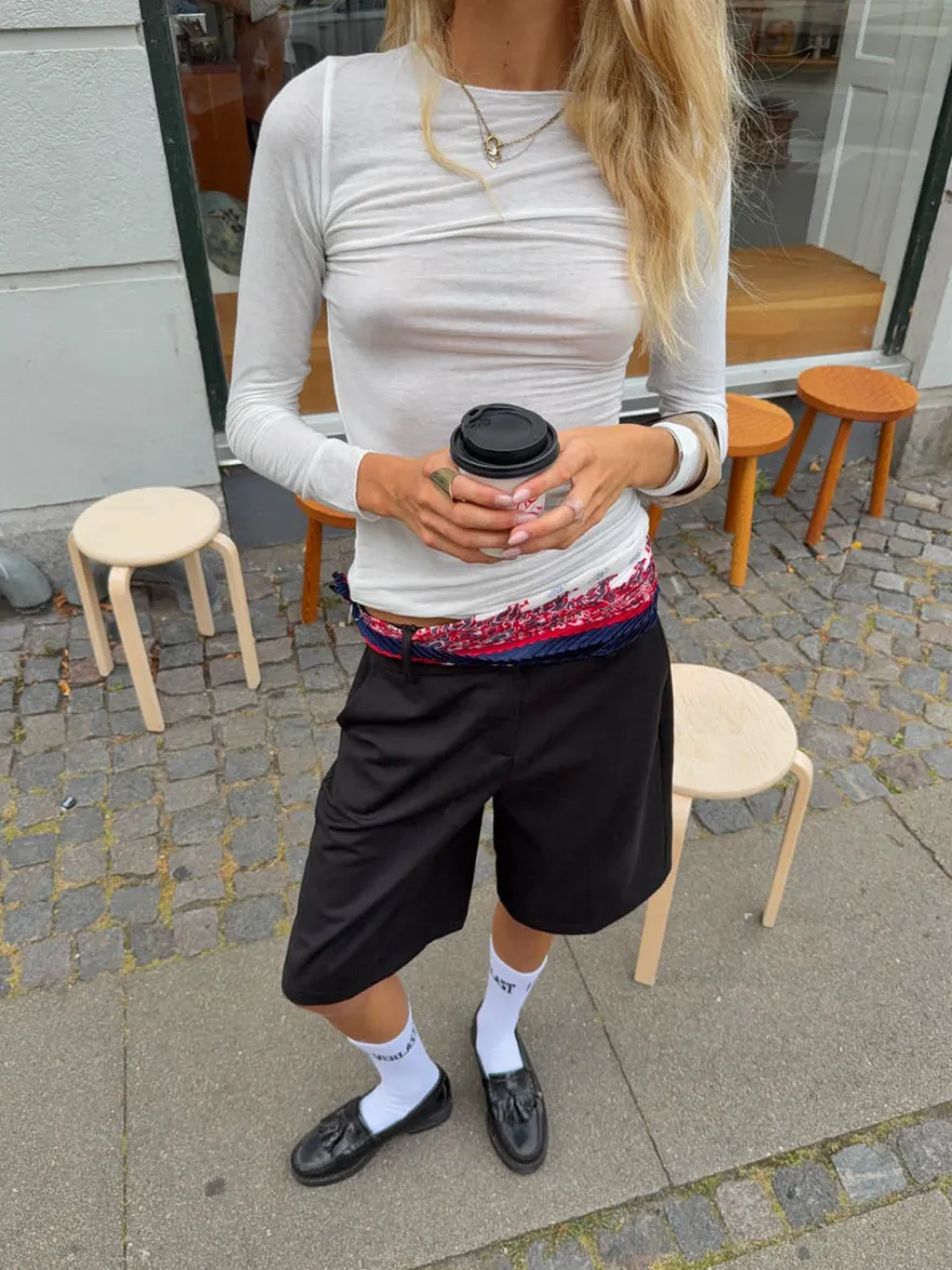 Design By Si Kaia langærmet cashmere bluse - Hvid