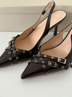 Design By Si Kandy slingback stiletter - Brun New