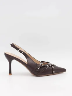 Design By Si Kandy slingback stiletter - Brun New