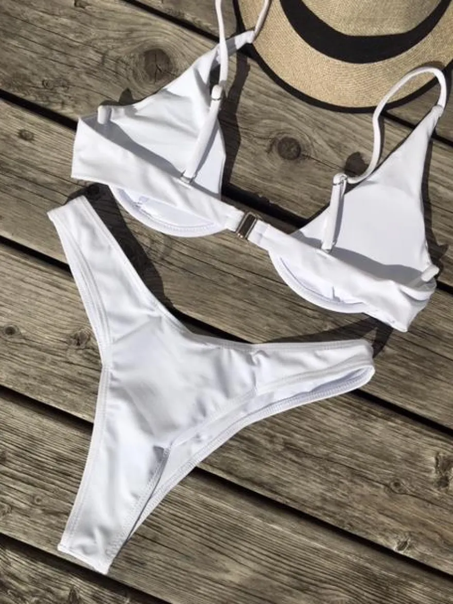 Design By Si Kanvas bikini hvid Best
