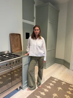 Design By Si Karla fløjlsbukser - Kaki grøn Outlet