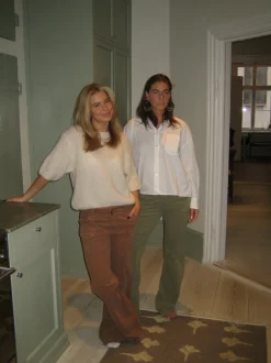Design By Si Karla fløjlsbukser - Kaki grøn Outlet