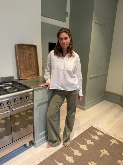 Design By Si Karla fløjlsbukser - Kaki grøn Outlet