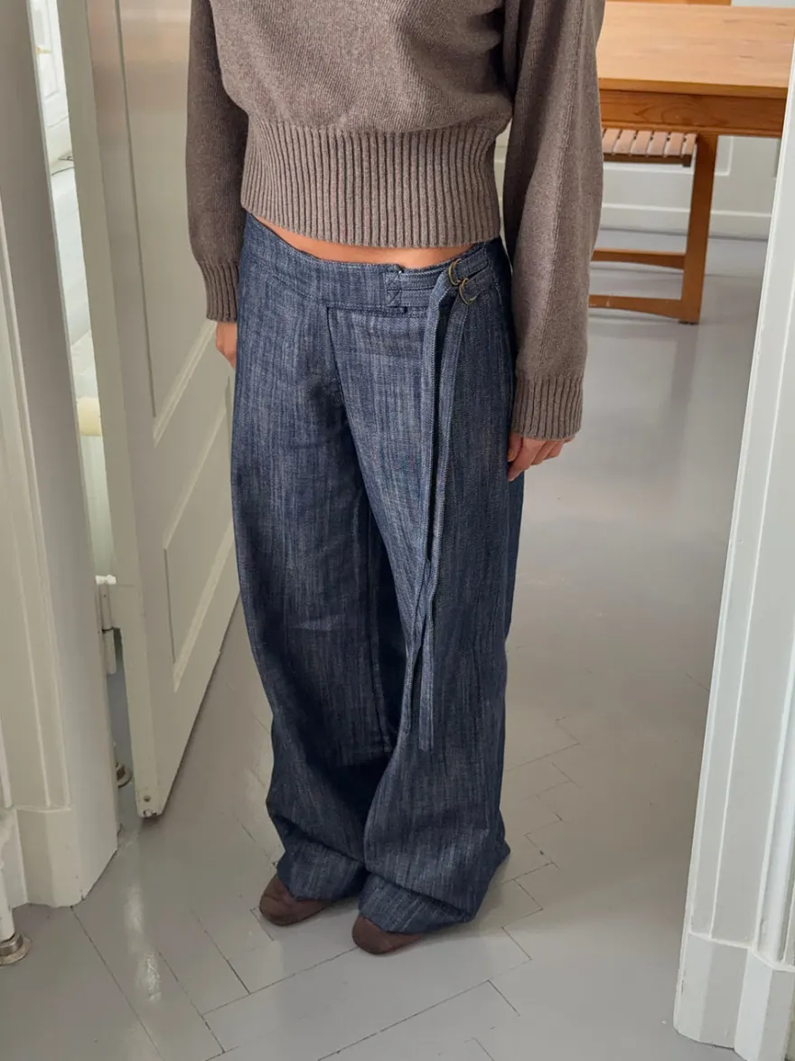 Design By Si Karol bukser med bælte - Mørkeblå Best