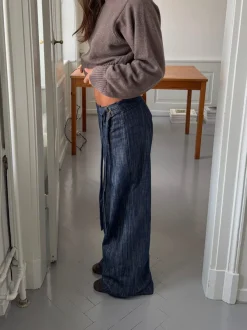 Design By Si Karol bukser med bælte - Mørkeblå Best