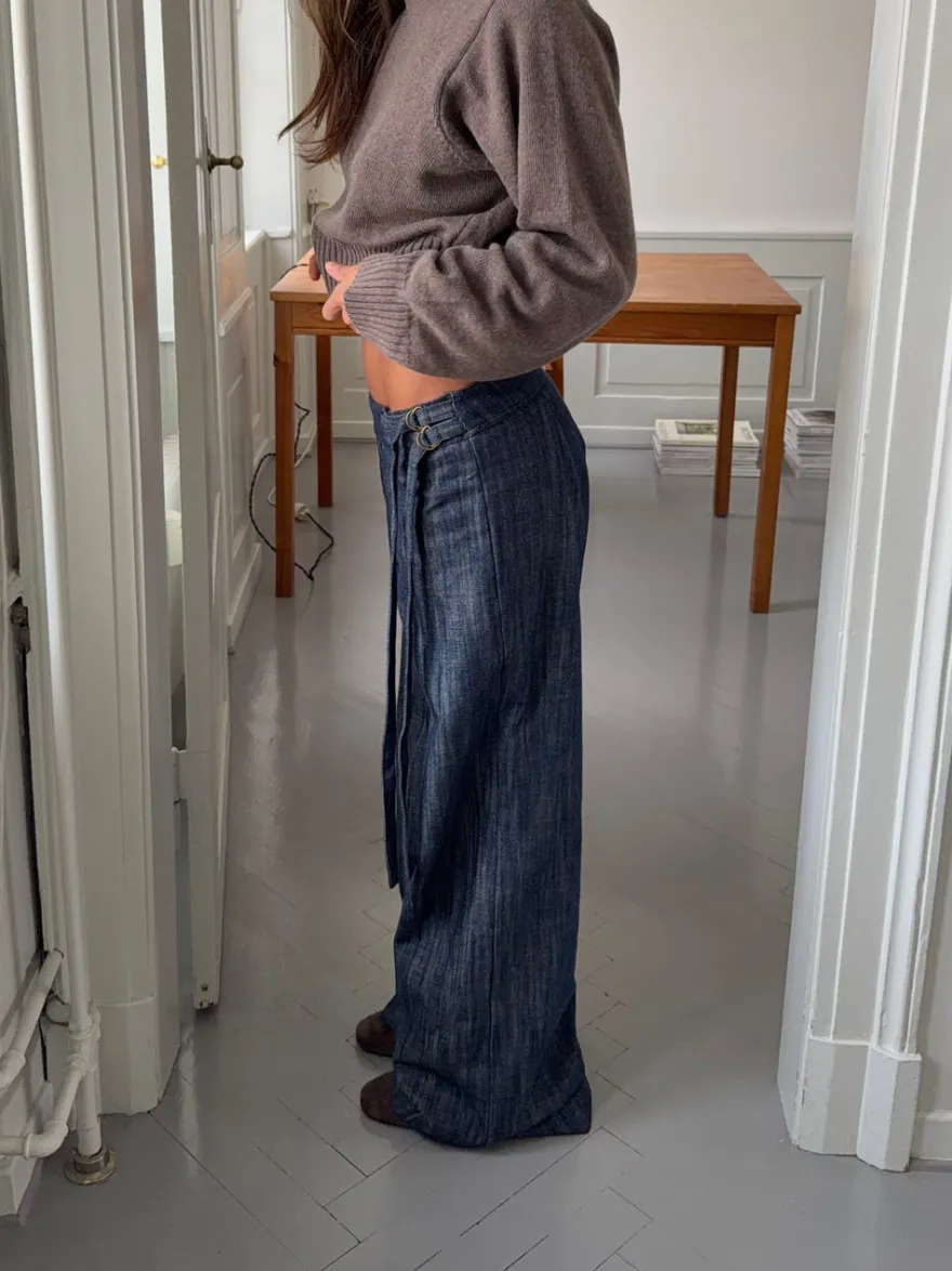 Design By Si Karol bukser med bælte - Mørkeblå Best