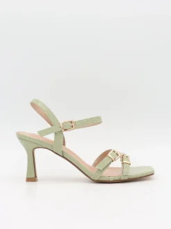 Design By Si Katianna hæle med spændedetaljer - Pastelgrøn Discount