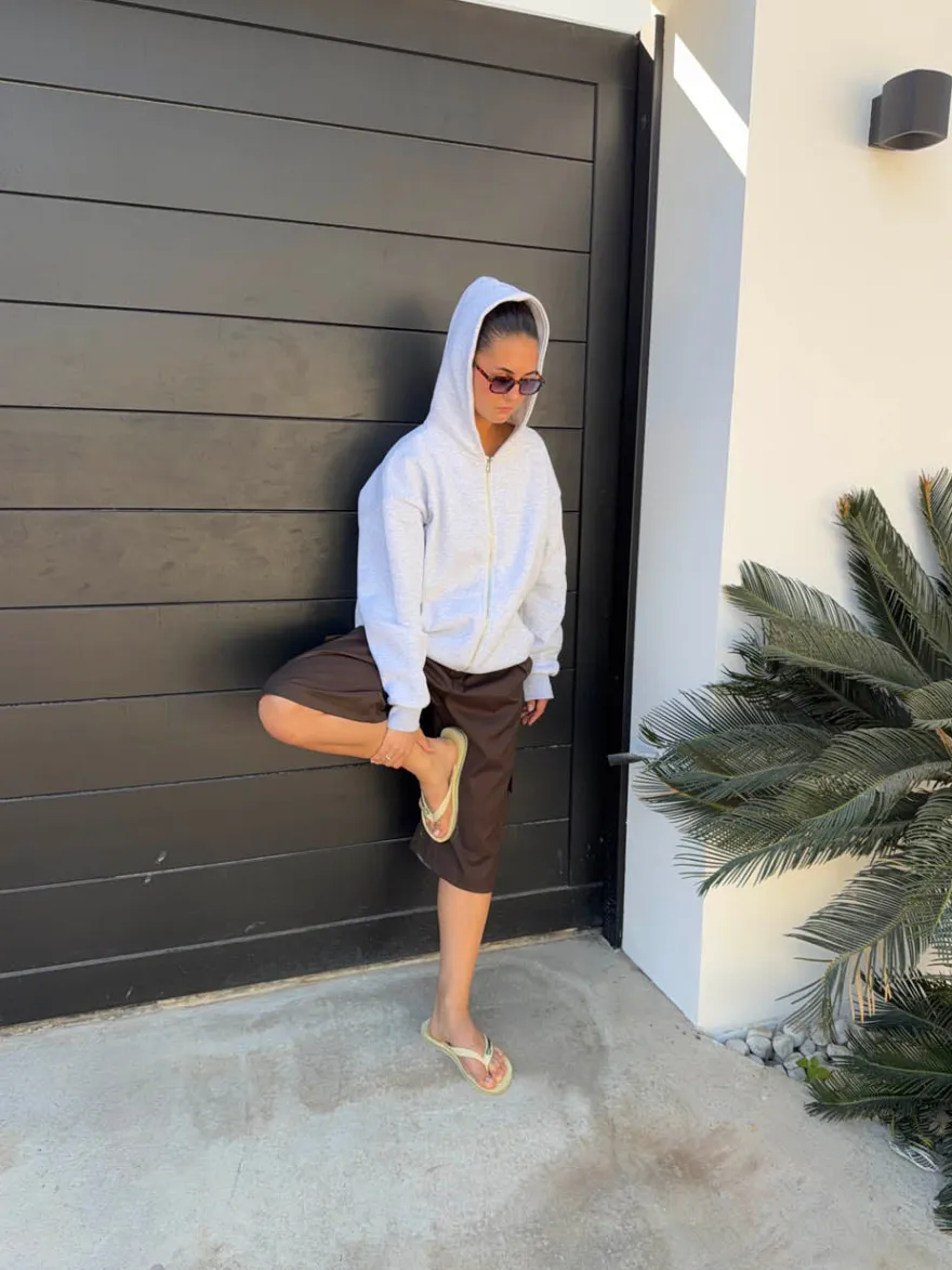 Design By Si Kelsey bermudashorts med nålestriber - Brun
