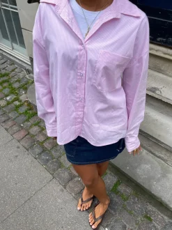 Design By Si Kendall skjorte med striber - Lyserød/hvid Sale