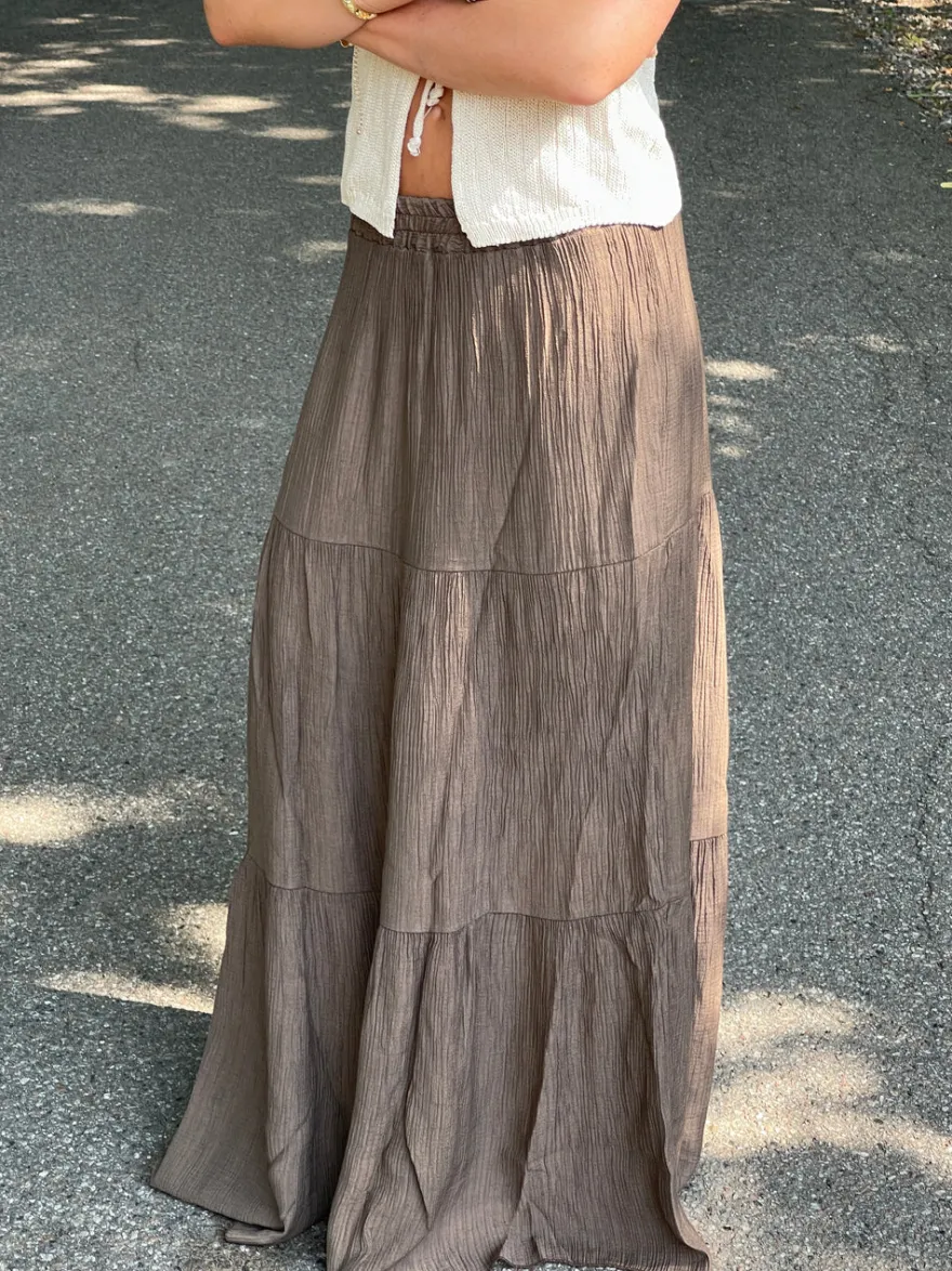Design By Si Kiera lang nederdel - Brun New