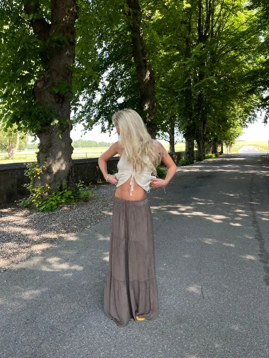 Design By Si Kiera lang nederdel - Brun New