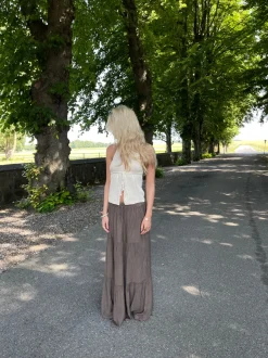 Design By Si Kiera lang nederdel - Brun New