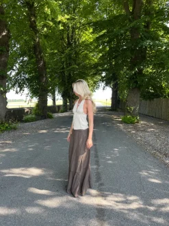 Design By Si Kiera lang nederdel - Brun New