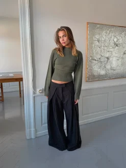 Design By Si Klausa suitpants med nålestriber - Sort/hvid Discount