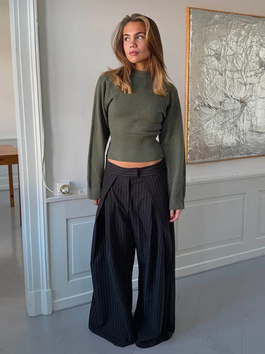 Design By Si Klausa suitpants med nålestriber - Sort/hvid Discount