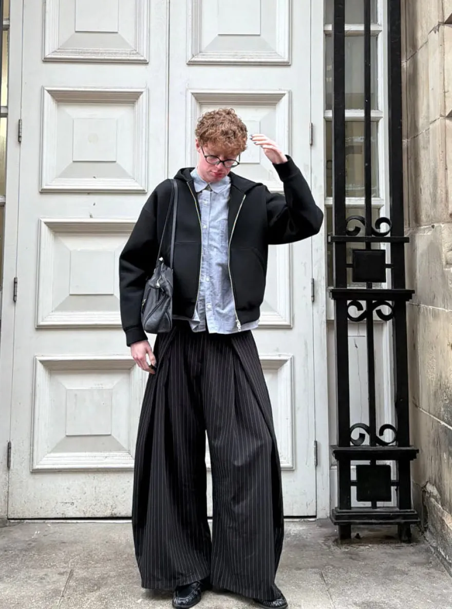 Design By Si Klausa suitpants med nålestriber - Sort/hvid Discount