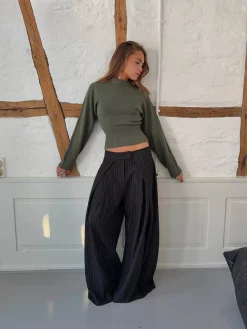 Design By Si Klausa suitpants med nålestriber - Sort/hvid Discount
