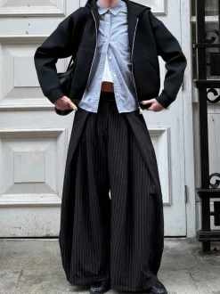 Design By Si Klausa suitpants med nålestriber - Sort/hvid Discount