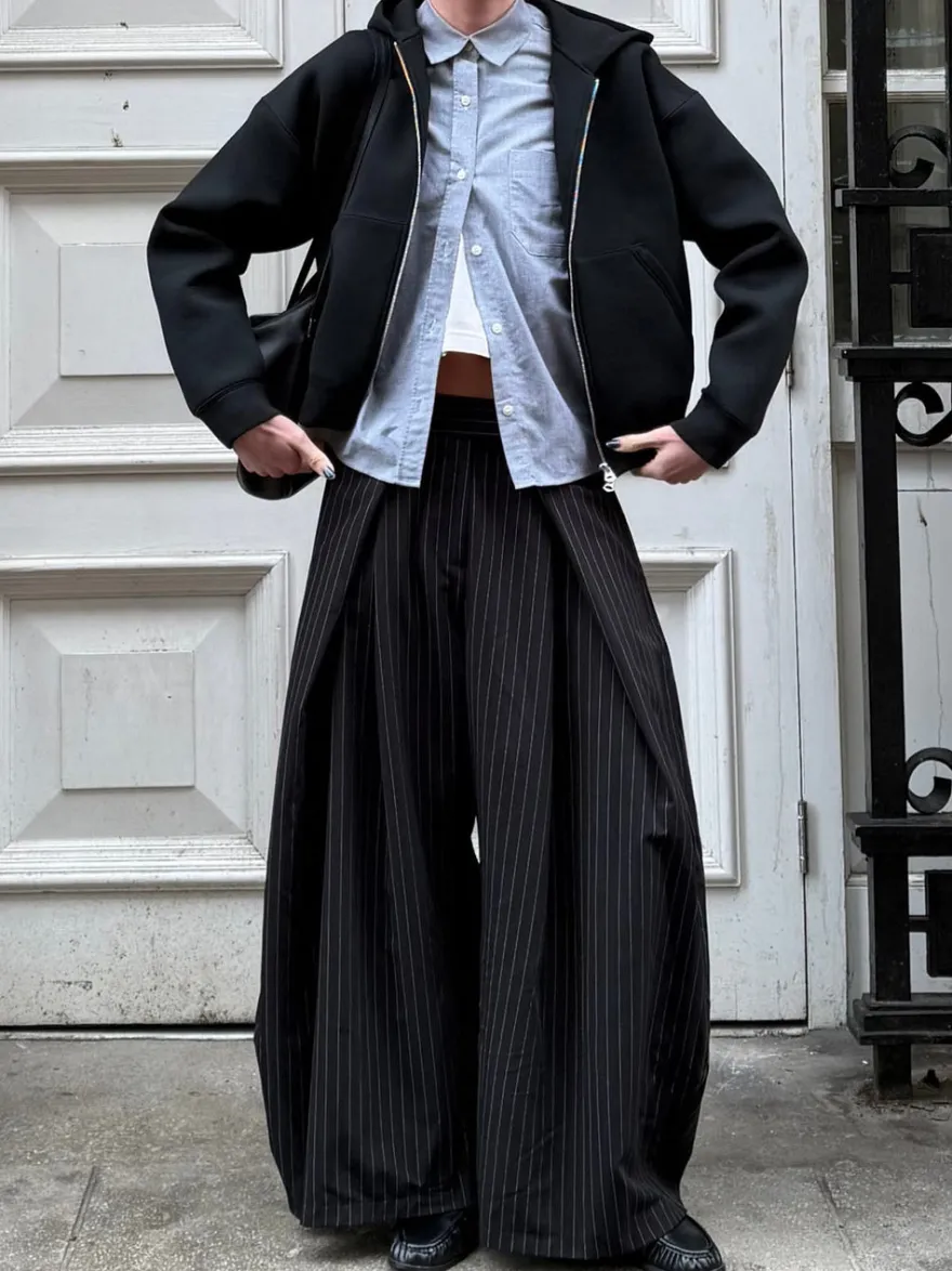 Design By Si Klausa suitpants med nålestriber - Sort/hvid Discount